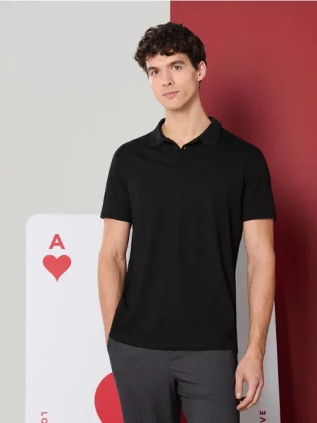 Sinsay Koszulka polo czarny