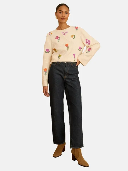 Love & roses Pulover / verde / portocaliu / roz bej