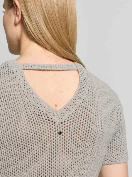 Bluzka z dzianiny z okrągłym dekoltem Armani Exchange