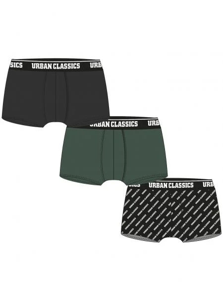 Urban Classics Boxeri verde închis / negru alb