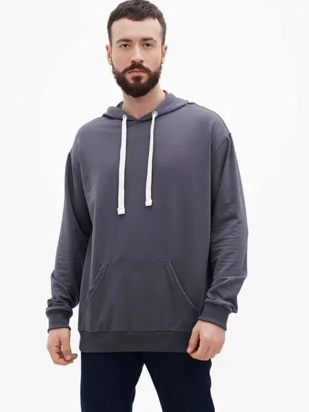 Худі HiBrand темно-сірий бавовна/поліестер сіре