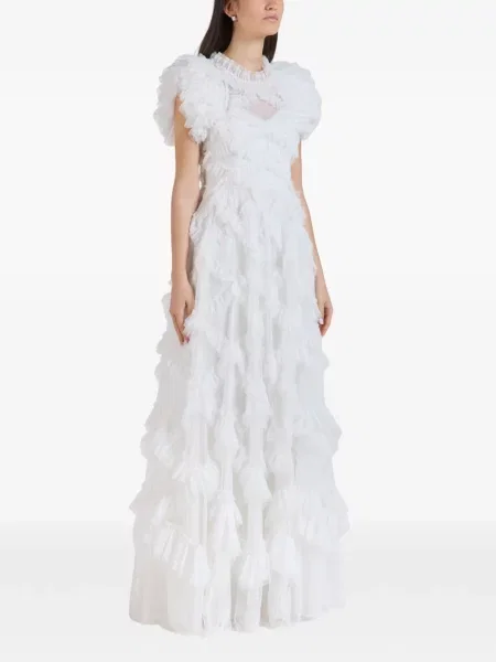 Rochie maxi Needle & Thread cu volane alb