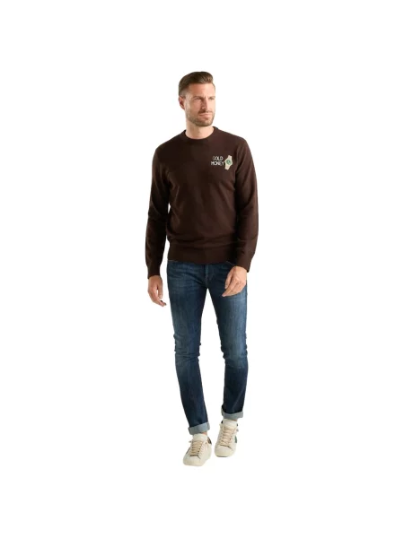 Sweter Mc2 Saint Barth wełniany brązowy