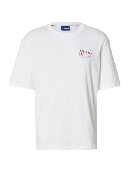 HUGO Tricou Nofishix azur / albastru deschis / roşu închis alb