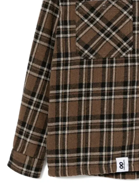 Geacă Chocoolate cu broderie în carouri maro