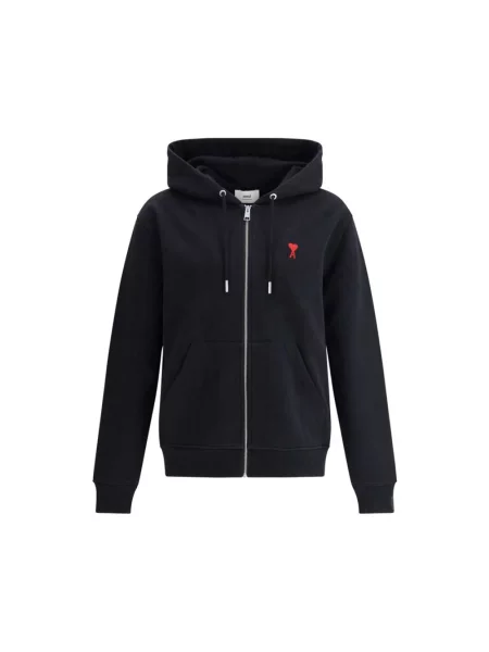 Bluza z kapturem Ami Paris z kapturem z logo czarna