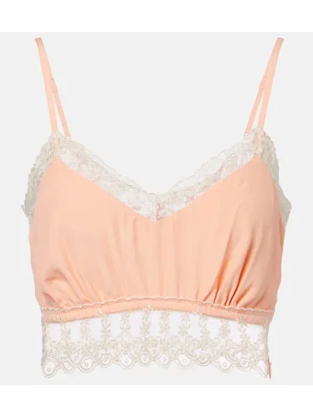 Top Simone Rocha din dantelă portocaliu