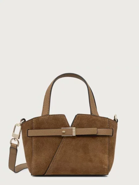BOSS crossbody kabelka dámska semišová Revers XSToteSU béžová