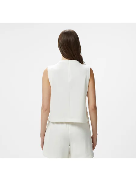 Lacoste T-Shirt Z Okrągłym Dekoltem Bez Rękawów Slim Fit biały