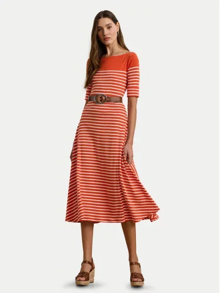 Vsakodnevna obleka LAUREN RALPH LAUREN oranžna