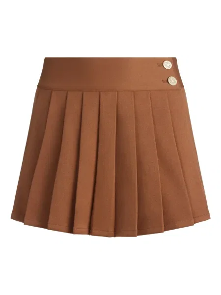 Pantaloni scurți Alice + Olivia cu dungi plisate maro