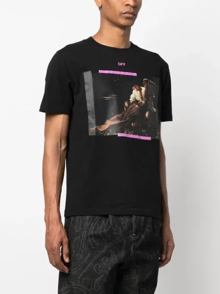 Trumpas marškinėliai Off-white balta