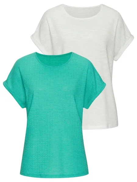 VIVANCE Tričko tyrkysová bílá