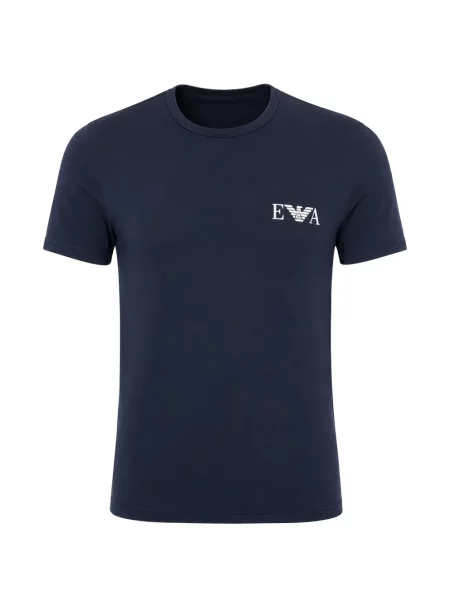 Tricou Armani Exchange cu imagine cu decolteu rotund albastru