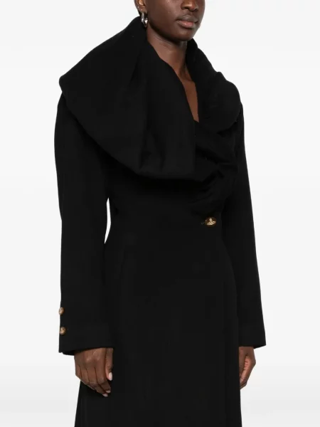 Gulerat palton Vivienne Westwood drapat negru