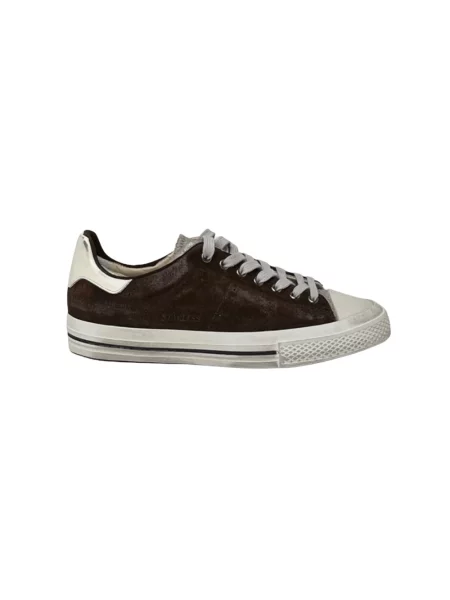 Sneakersy Hidnander skórzane brązowe