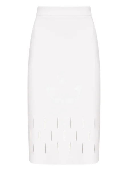 Fustă midi Gloria Coelho până la genunchi alb