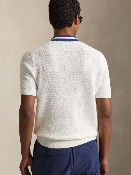 Polo Ralph Lauren sveter s krátkym rukávom pánsky Wimbledon biela