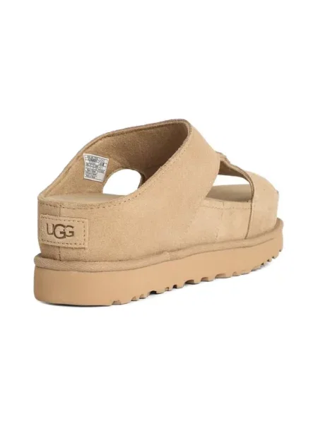 UGG klapki zamszowe W Goldenstar Hi Cutout Slide beżowe