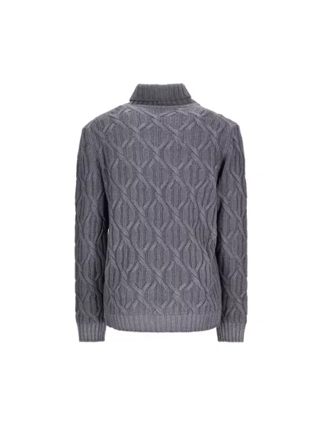 Sweter Pt Torino z długim rękawem szary