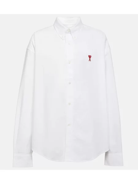 Cămașă Ami Paris din poplin alb