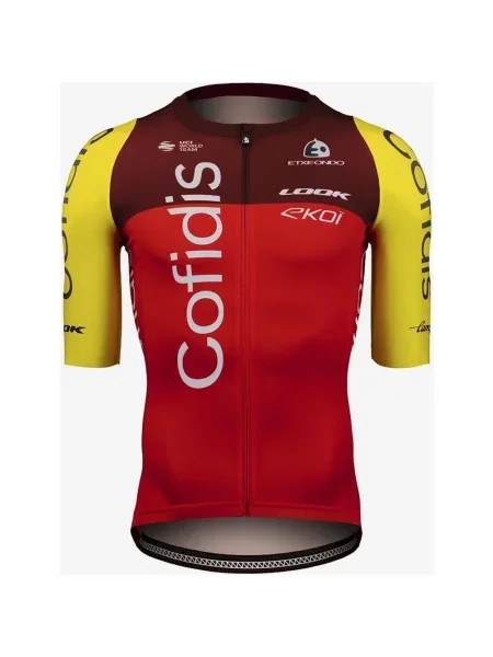 Koszulka rowerowa Team Cofidis Aero krótki rękaw żółty L czerwony