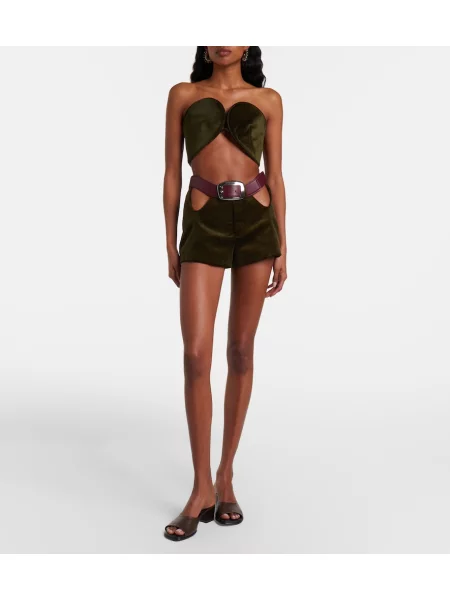 Top Jean Paul Gaultier de catifea cord verde