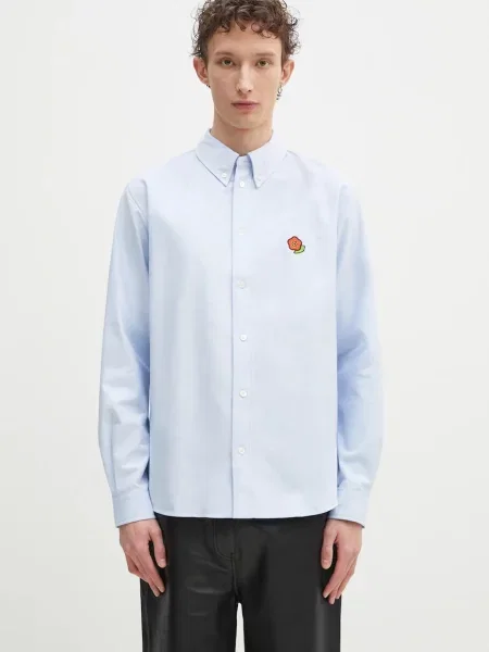 Kenzo camasa din barbati cu guler button-down relaxed albastru