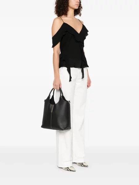 Geanta de piele Tod's din piele negru