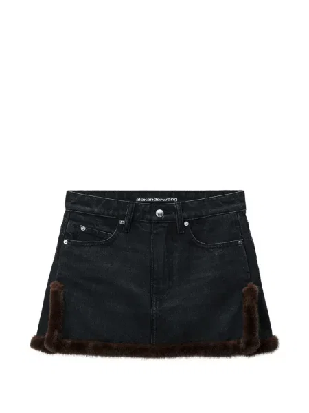 Fustă din denim Alexander Wang nurcă negru