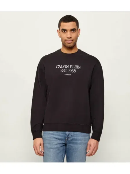 Calvin Klein Jeans Pulóver Nyc Graphic fekete