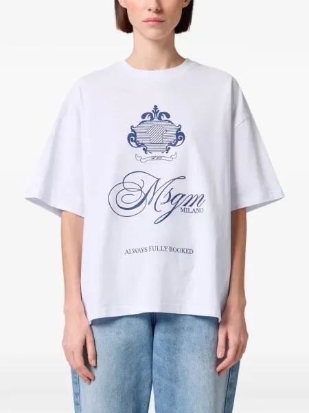 Tricou Msgm cu imagine alb