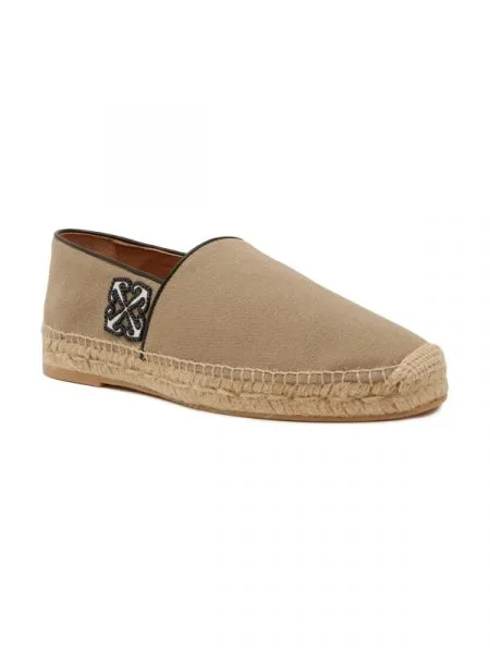 OFF-WHITE Espadrile cu adaos de piele alb