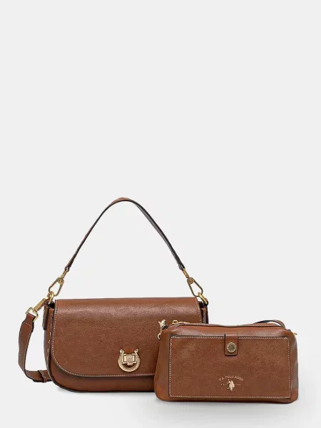 U.S. Polo Assn. torebka crossbody z imitacji skóry Middleton brązowa