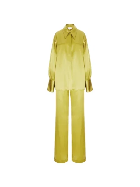 Pijamale Cuanna de mătase verde