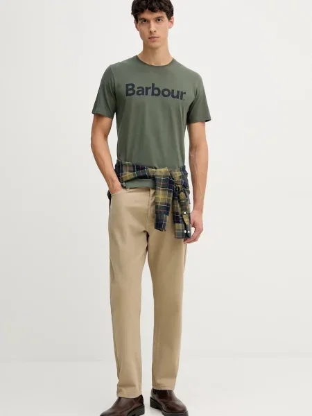 Футболка Barbour ESSENTIALS з принтом чорний