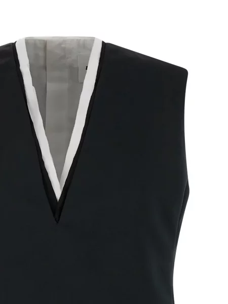 Костюм мини рокля Jil Sander с V-образно деколте черно