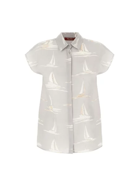 Koszula Max Mara Studio zamszowa szara