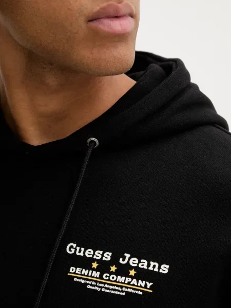 Свитер Guess Jeans с капюшоном черный