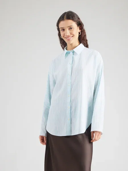 Calvin Klein Bluză azur alb