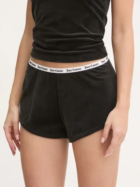 Juicy Couture szorty piżamowe AUSTYN RIB VELOUR SHORTY czarny