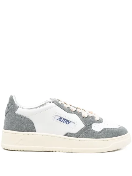 Sneakerși Autry din piele de căprioară alb
