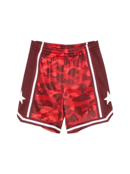 Szorty A Bathing Ape® z siateczką czerwone