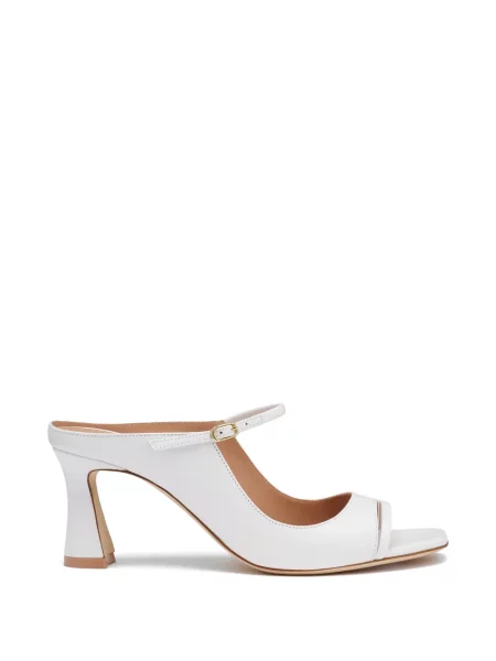 Papuci tip mules Malone Souliers cu cataramă alb