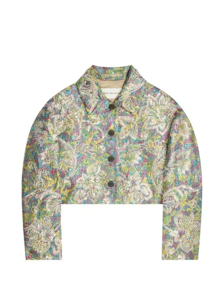 Geacă Dries Van Noten din jacard verde