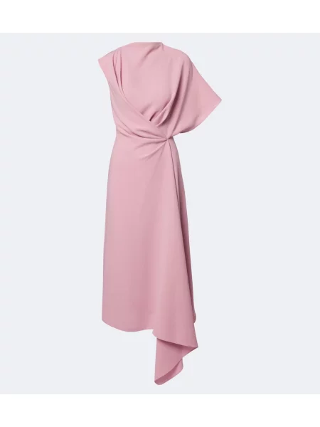 Rochie midi Roksanda asimetrică roz