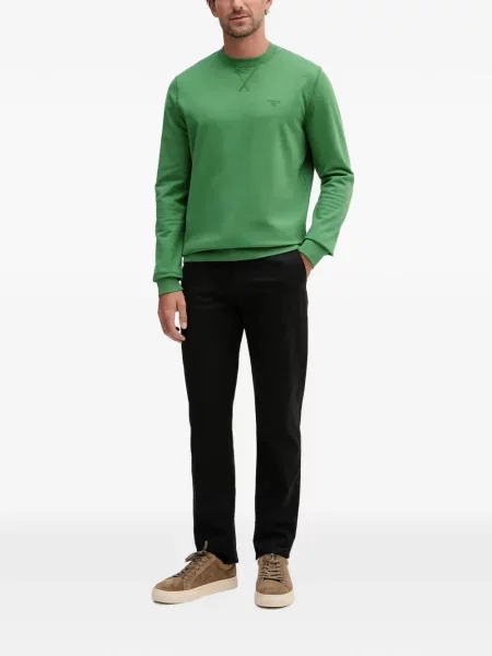 Hanorac crewneck Barbour cu broderie cu decolteu rotund verde