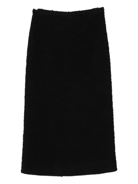 Fustă midi Liberowe din tweed până la genunchi negru