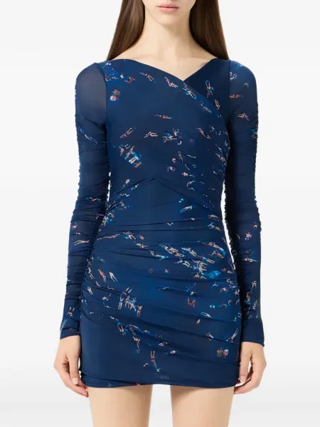 Rochie Blumarine cu imagine drapată de costum albastru