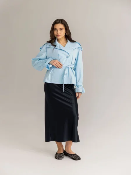 Тренч FloveTouch ukorochenyi.blakytnyi.trench блакитний